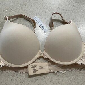 Soma Intimates Embraceable Enchanting Lace Push Up ~Pale Sand~ Size: 36B [NWT]
